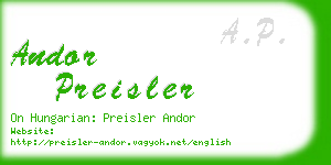 andor preisler business card